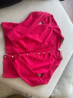 Banana Republic Hot Pink Button-Up Cardigan